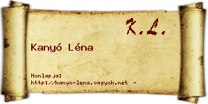 Kanyó Léna névjegykártya